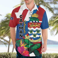 Personalised Cayman Islands Hawaiian Shirt Tropical Green Turtle