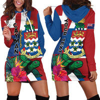 Personalised Cayman Islands Hoodie Dress Tropical Green Turtle