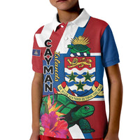 Personalised Cayman Islands Kid Polo Shirt Tropical Green Turtle