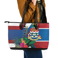 Cayman Islands Leather Tote Bag Tropical Green Turtle