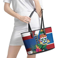 Cayman Islands Leather Tote Bag Tropical Green Turtle