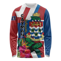 Personalised Cayman Islands Long Sleeve Shirt Tropical Green Turtle