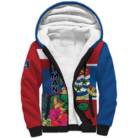 Personalised Cayman Islands Sherpa Hoodie Tropical Green Turtle