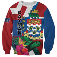 Personalised Cayman Islands Sweatshirt Tropical Green Turtle