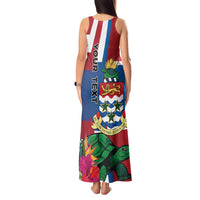 Personalised Cayman Islands Tank Maxi Dress Tropical Green Turtle