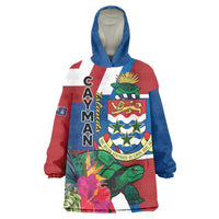 Personalised Cayman Islands Wearable Blanket Hoodie Tropical Green Turtle