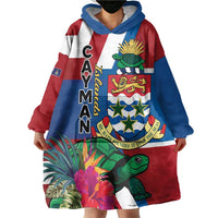 Personalised Cayman Islands Wearable Blanket Hoodie Tropical Green Turtle