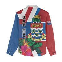 Personalised Cayman Islands Women Casual Shirt Tropical Green Turtle