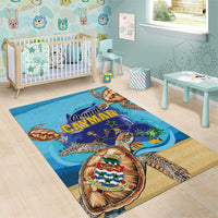 Grand Cayman Map Sea Turtle Area Rug Ocean Vibes
