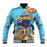 Grand Cayman Map Sea Turtle Baseball Jacket Ocean Vibes