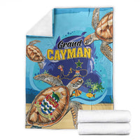 Grand Cayman Map Sea Turtle Blanket Ocean Vibes