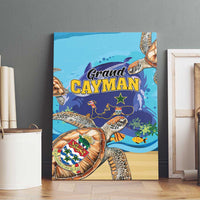 Grand Cayman Map Sea Turtle Canvas Wall Art Ocean Vibes