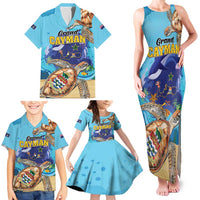 Grand Cayman Map Sea Turtle Family Matching Tank Maxi Dress and Hawaiian Shirt Ocean Vibes