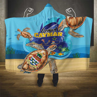Grand Cayman Map Sea Turtle Hooded Blanket Ocean Vibes
