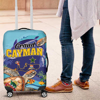 Grand Cayman Map Sea Turtle Luggage Cover Ocean Vibes