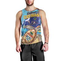 Grand Cayman Map Sea Turtle Men Tank Top Ocean Vibes