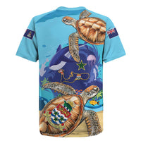 Grand Cayman Map Sea Turtle Rugby Jersey Ocean Vibes