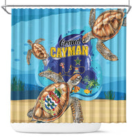 Grand Cayman Map Sea Turtle Shower Curtain Ocean Vibes
