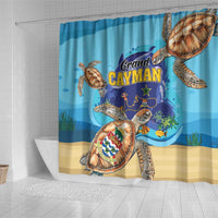 Grand Cayman Map Sea Turtle Shower Curtain Ocean Vibes
