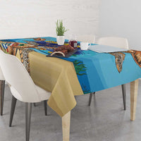 Grand Cayman Map Sea Turtle Tablecloth Ocean Vibes
