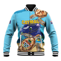 Cayman Brac Map Sea Turtle Baseball Jacket Ocean Vibes