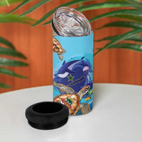 Cayman Brac Map Sea Turtle 4 in 1 Can Cooler Tumbler Ocean Vibes