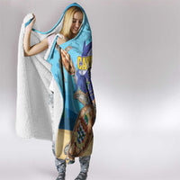 Cayman Brac Map Sea Turtle Hooded Blanket Ocean Vibes