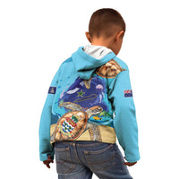 Cayman Brac Map Sea Turtle Kid Hoodie Ocean Vibes