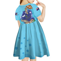 Cayman Brac Map Sea Turtle Kid Short Sleeve Dress Ocean Vibes