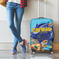 Cayman Brac Map Sea Turtle Luggage Cover Ocean Vibes