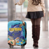 Cayman Brac Map Sea Turtle Luggage Cover Ocean Vibes