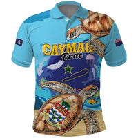 Cayman Brac Map Sea Turtle Polo Shirt Ocean Vibes
