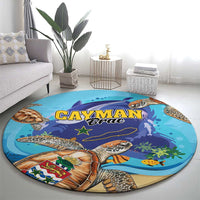 Cayman Brac Map Sea Turtle Round Carpet Ocean Vibes