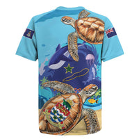 Cayman Brac Map Sea Turtle Rugby Jersey Ocean Vibes