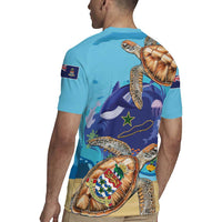 Cayman Brac Map Sea Turtle Rugby Jersey Ocean Vibes