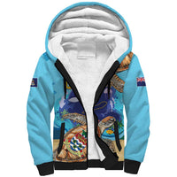 Cayman Brac Map Sea Turtle Sherpa Hoodie Ocean Vibes