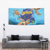 Cayman Brac Map Sea Turtle Tapestry Ocean Vibes
