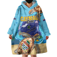 Cayman Brac Map Sea Turtle Wearable Blanket Hoodie Ocean Vibes