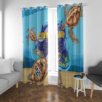 Cayman Brac Map Sea Turtle Window Curtain Ocean Vibes