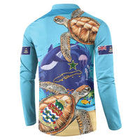 Little Cayman Map Sea Turtle Button Sweatshirt Ocean Vibes