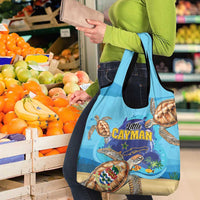 Little Cayman Map Sea Turtle Grocery Bag Ocean Vibes