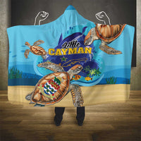 Little Cayman Map Sea Turtle Hooded Blanket Ocean Vibes