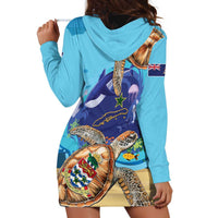 Little Cayman Map Sea Turtle Hoodie Dress Ocean Vibes