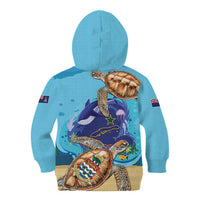 Little Cayman Map Sea Turtle Kid Hoodie Ocean Vibes