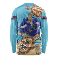 Little Cayman Map Sea Turtle Long Sleeve Shirt Ocean Vibes
