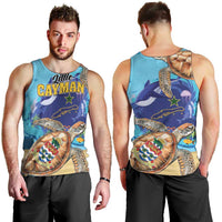 Little Cayman Map Sea Turtle Men Tank Top Ocean Vibes