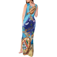 Little Cayman Map Sea Turtle Tank Maxi Dress Ocean Vibes