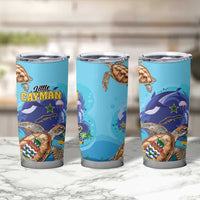 Little Cayman Map Sea Turtle Tumbler Cup Ocean Vibes