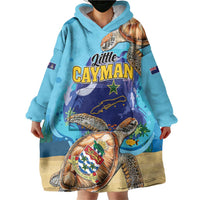 Little Cayman Map Sea Turtle Wearable Blanket Hoodie Ocean Vibes