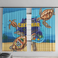 Little Cayman Map Sea Turtle Window Curtain Ocean Vibes